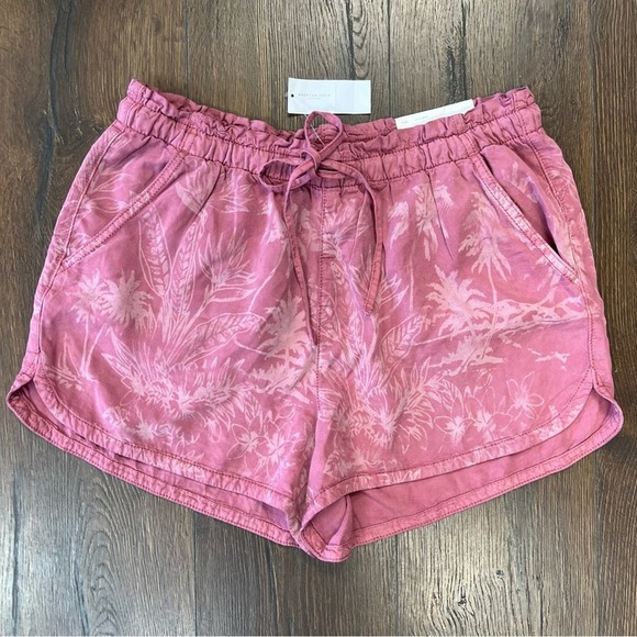 🆕 American Eagle pink Hawaiian drawstring shorts SZ LG - Picture 1 of 5